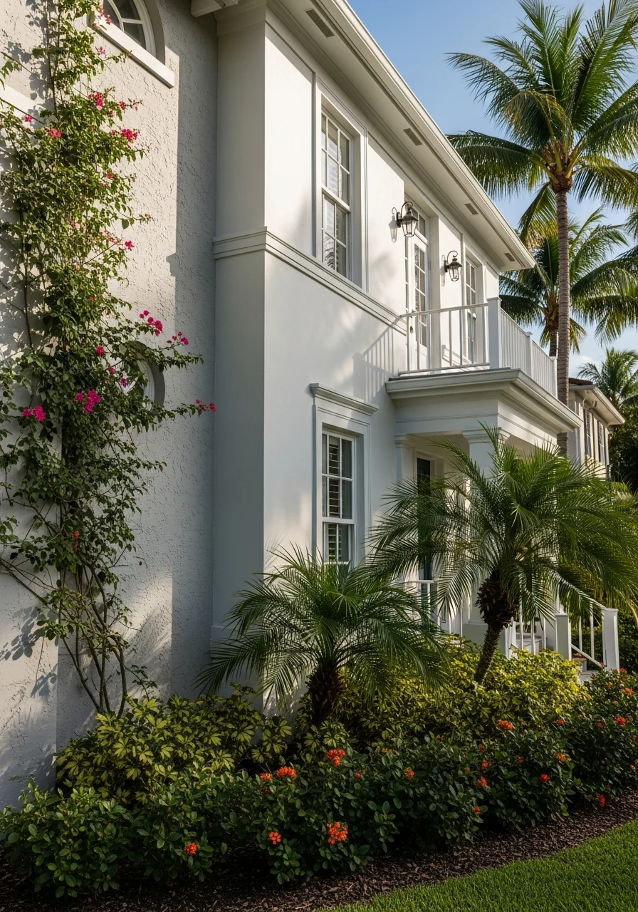 Historic Delray Beach home exterior with period-appropriate details, established landscaping, and charming architectural character.